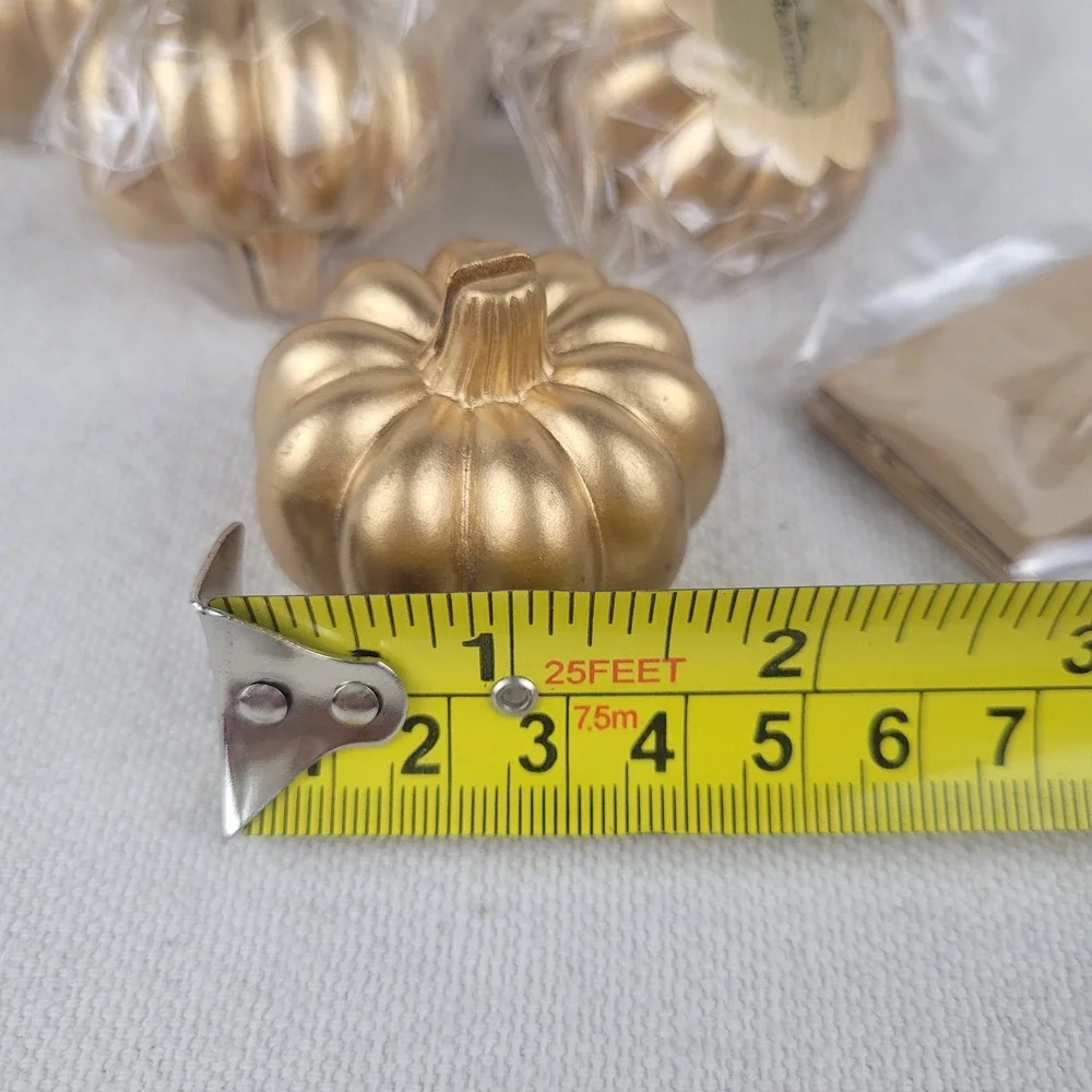 Kate Aspen Gold Pumpkin Place Card‎ Holders Fall Thanksgiving Set of 6 NEW